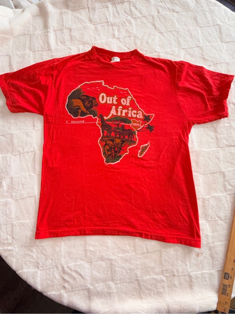 Out of Africa Red Graphic Tee - Cotton Medium